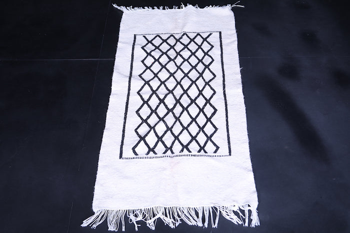 Moroccan Handwoven Kilim Rug - Artisan Craft 2x4 FT - Handwoven Kilim