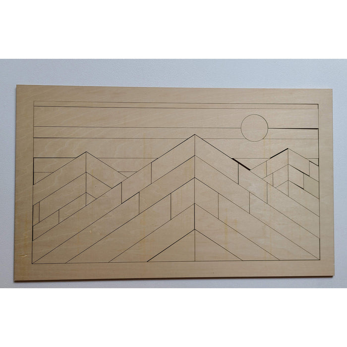 Mountain Mosaic Landscape with Sunset - Glowforge