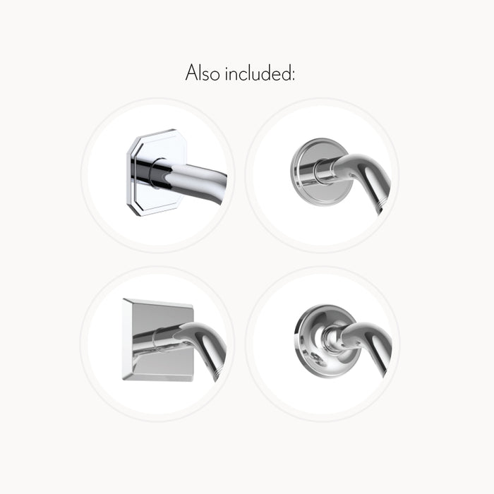 Multi-Function Shower Head with Arm and 5 Decorative Arm Flanges