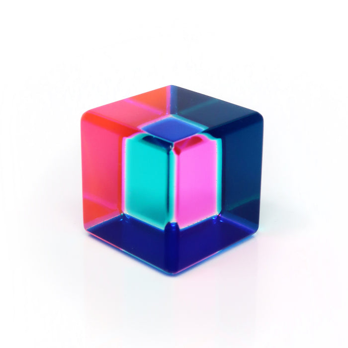 Multicolor Acrylic Vasa Cube by Vasa Mihich