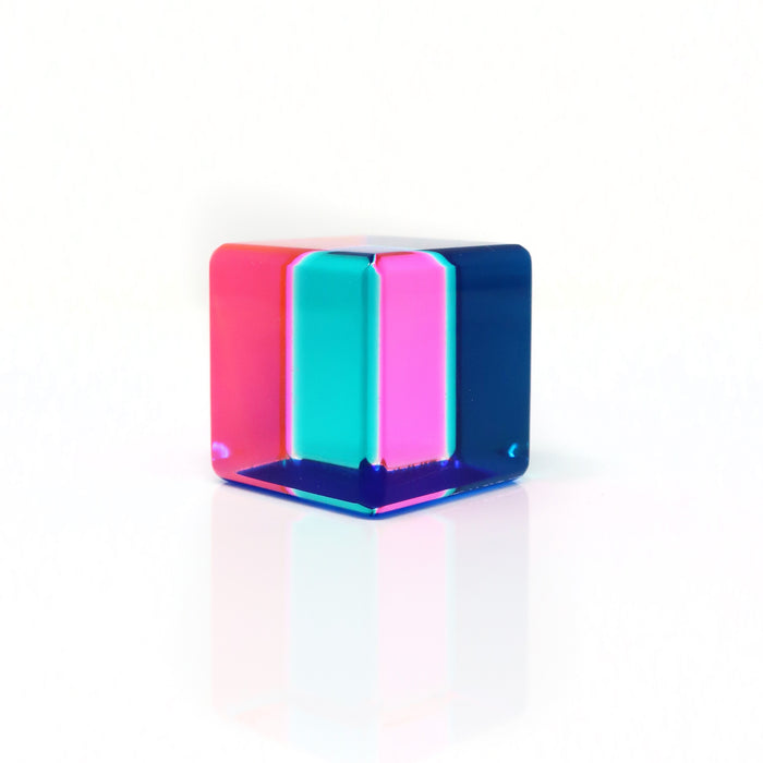 Multicolor Acrylic Vasa Cube by Vasa Mihich