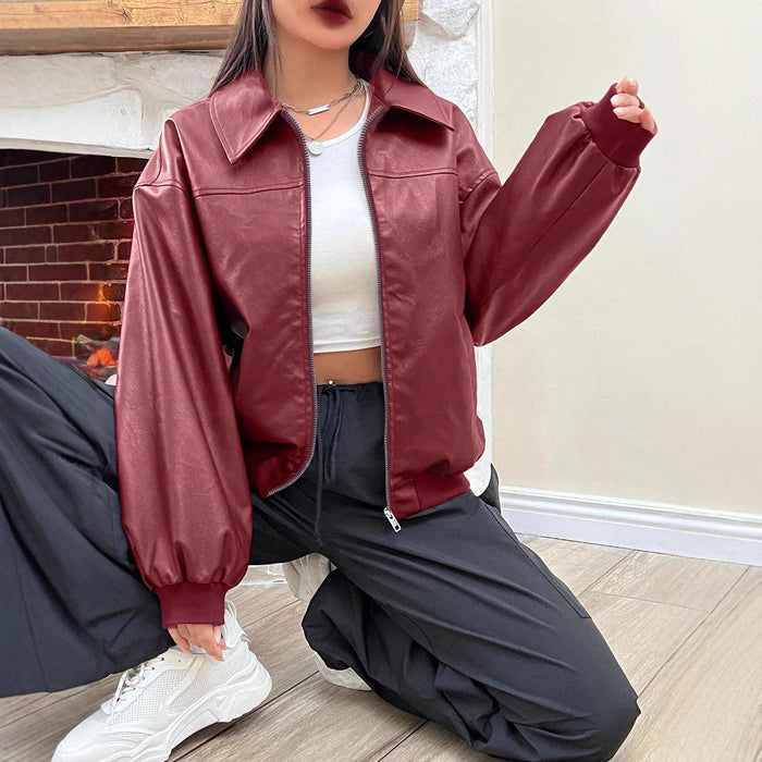 Nadia | Women's Bomber Jacket with Collar Zip