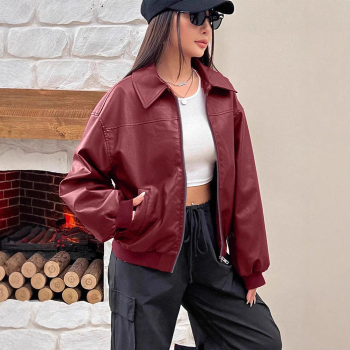 Nadia | Women's Bomber Jacket with Collar Zip