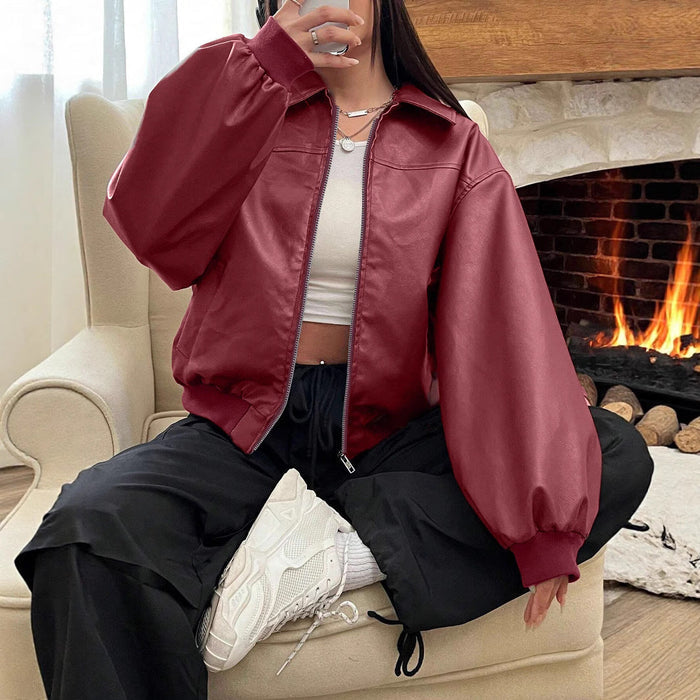 Nadia | Women's Bomber Jacket with Collar Zip