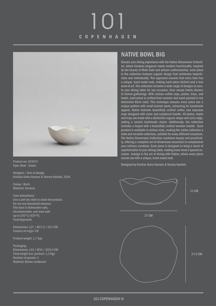 Native Bowl, Big - Birch