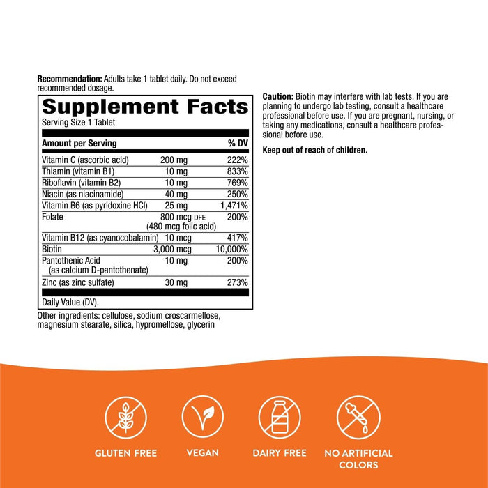 Nature's Way Biotin Forte 3mg with Zinc 60 Tablets - The Oasis of Health