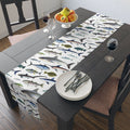 NE Fish White Cotton Table Runner Printify