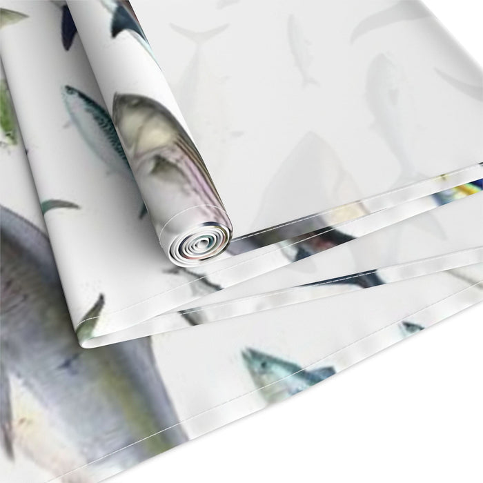 NE Fish White Cotton Table Runner Printify