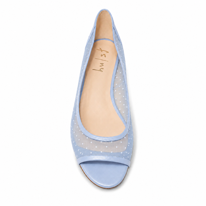 Noir Light Blue Dot Mesh