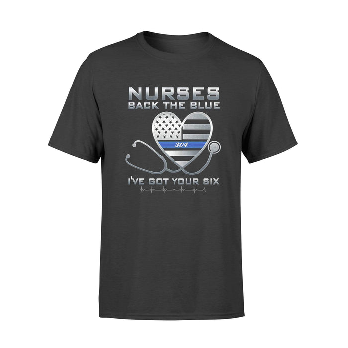 Apparel S / Black Personalized Shirt - Nurse - Back The Blue - Got Your Six - Heart Stethoscope - DSAPP