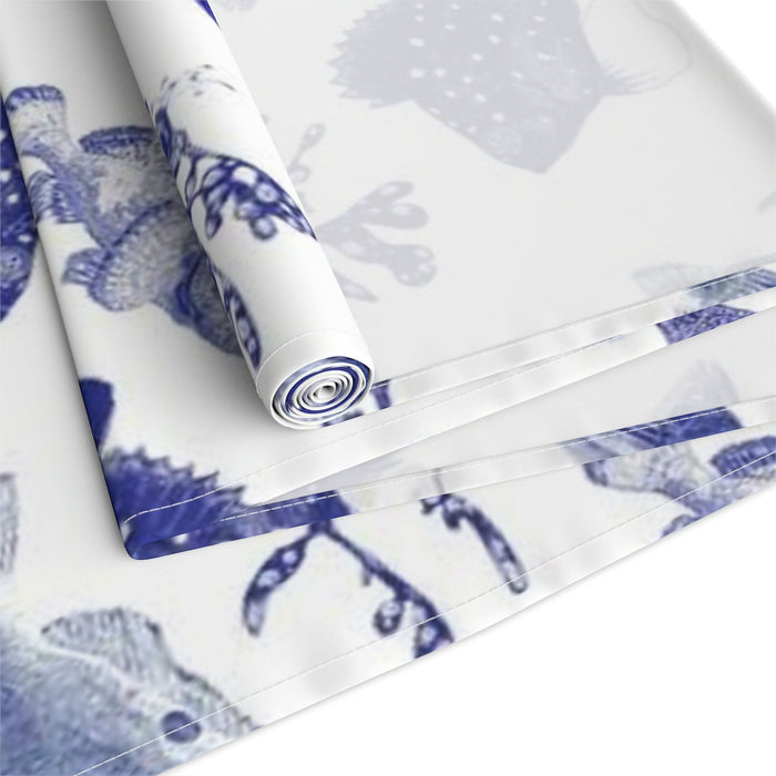 Ocean Stamps Cotton Table Runner Printify