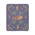 Octopi and Seahorses Soft Fleece Sherpa Blanket Printify
