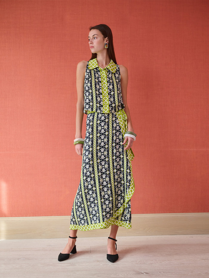 Olive Sleeveless Button Down - Fleur de Lune Black