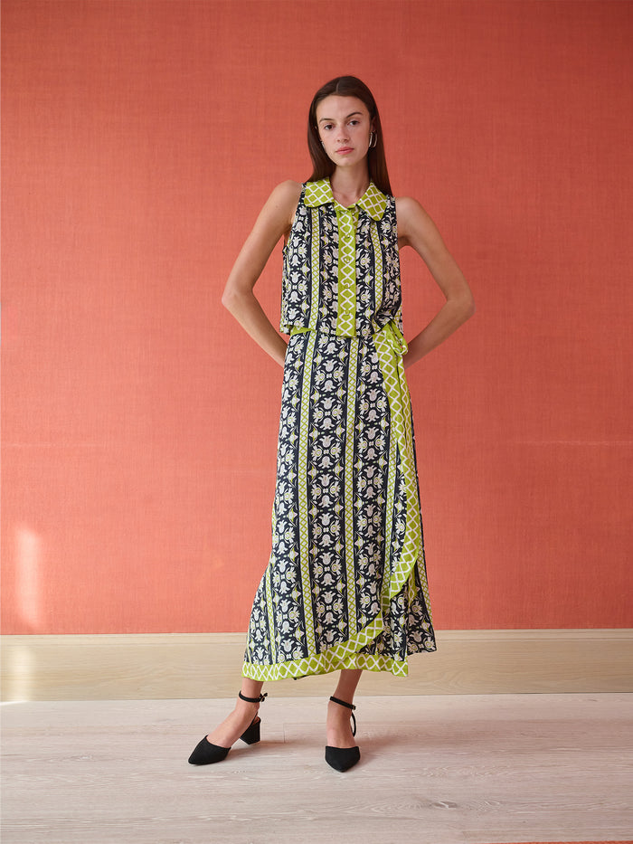 Olive Sleeveless Button Down - Fleur de Lune Black