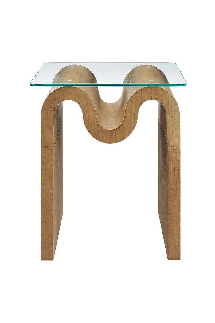 Ondine Glass Top Side Table