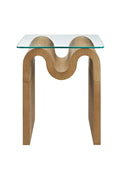Ondine Glass Top Side Table