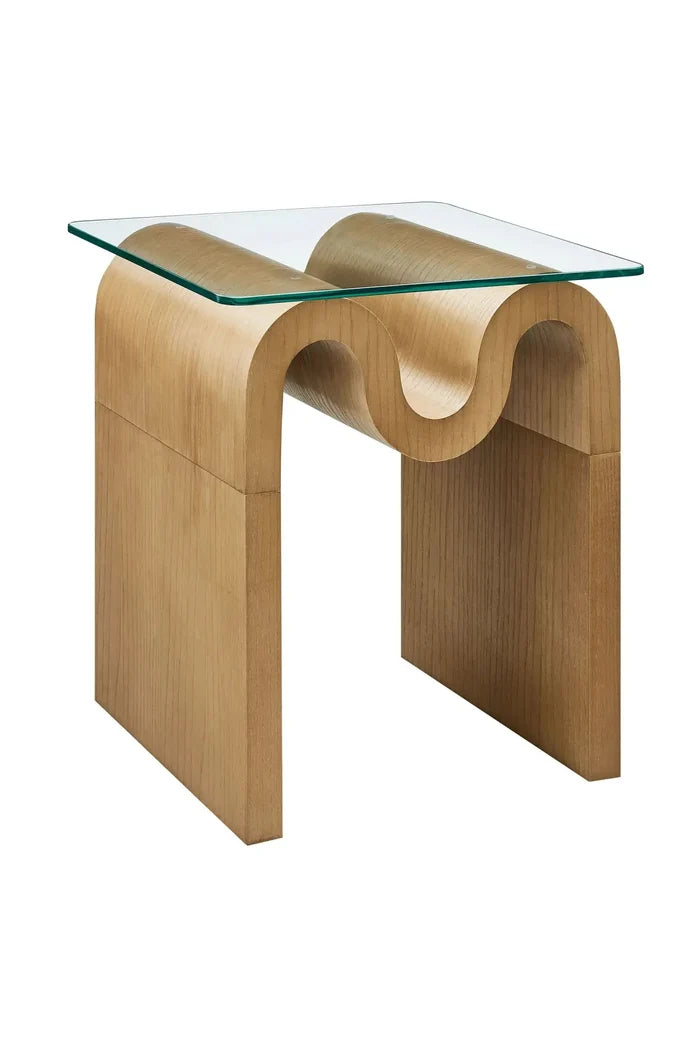Ondine Glass Top Side Table
