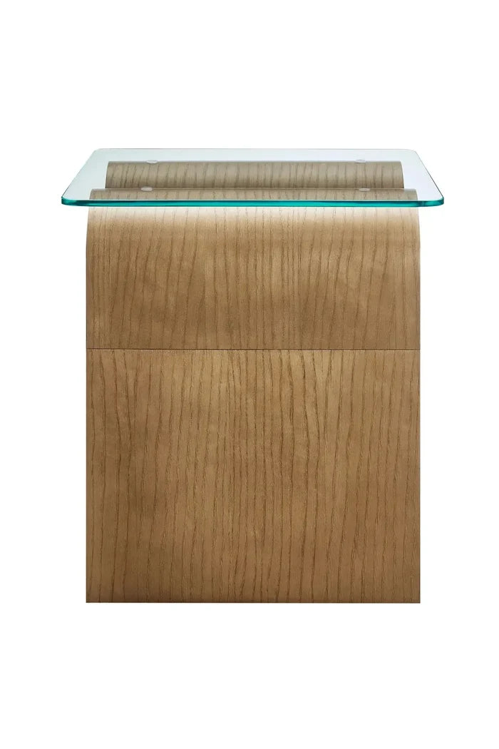 Ondine Glass Top Side Table