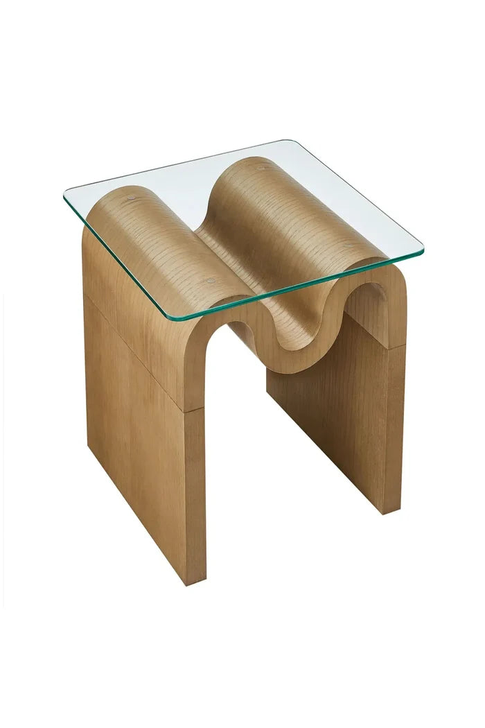 Ondine Glass Top Side Table