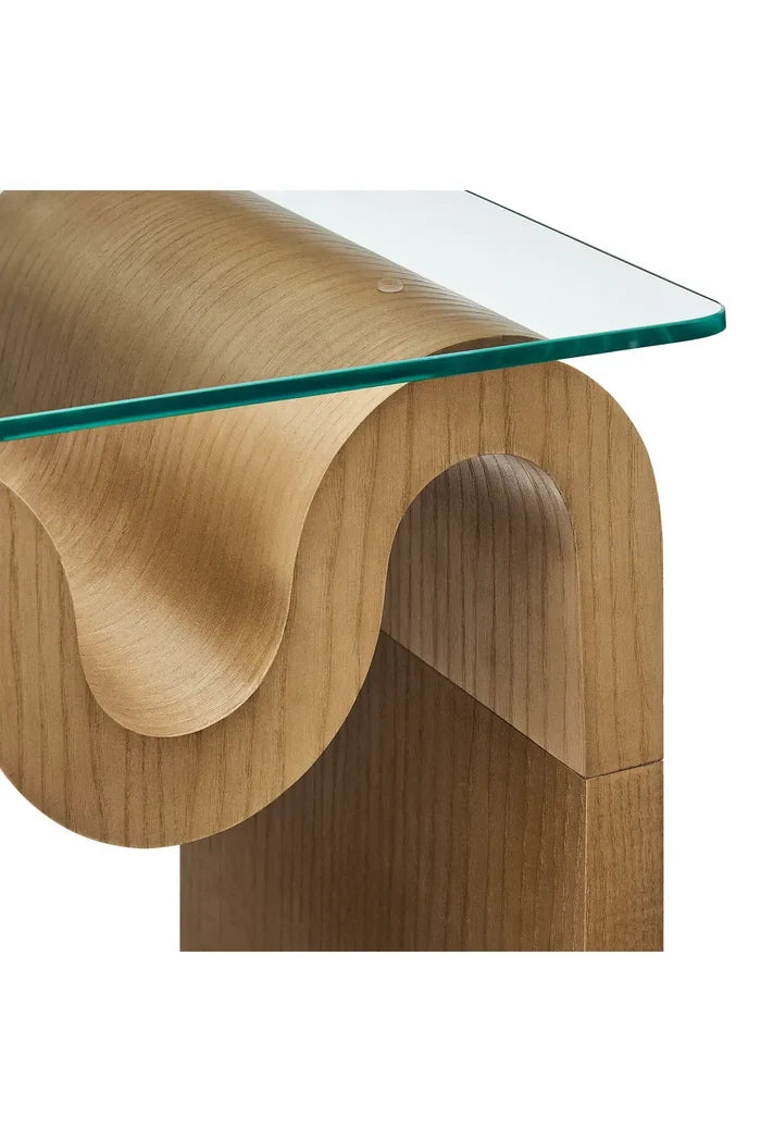 Ondine Glass Top Side Table