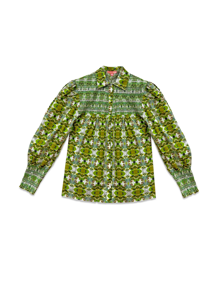 Penelope Smocked Blouse - Camo