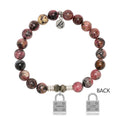 Pink Rhodonite Gemstone Bracelet with Unbreakable Sterling Silver Charm