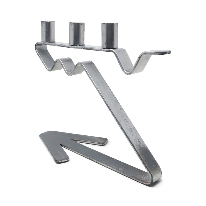 Postmodern Chrome Arrow Candleholder