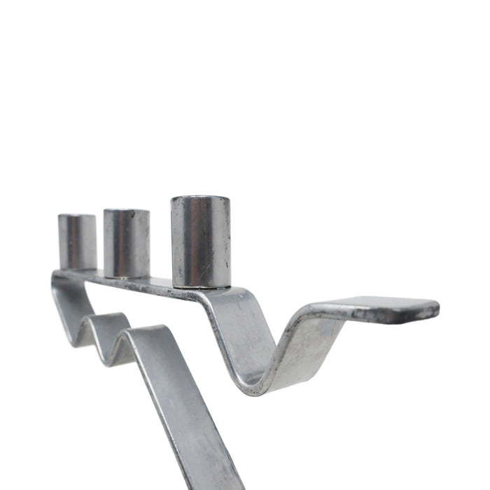 Postmodern Chrome Arrow Candleholder