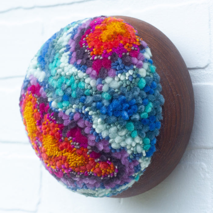 Puff Sculpture in Vintage Teak Frame | 11