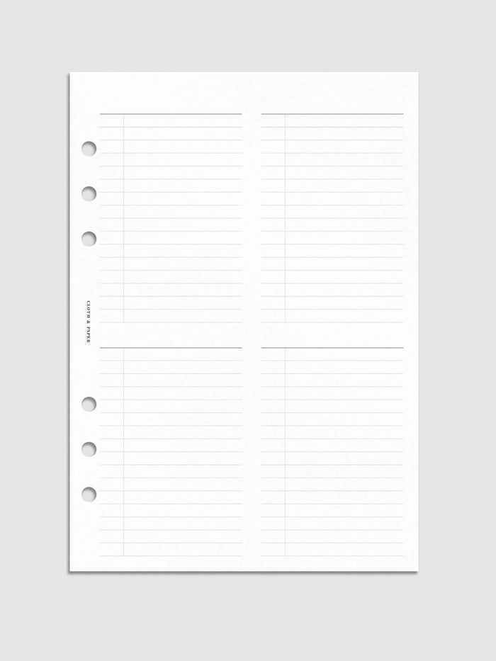 Digital mockup of insert in A5.