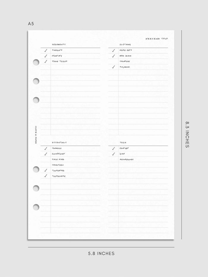 Digital mockup of insert in A5.