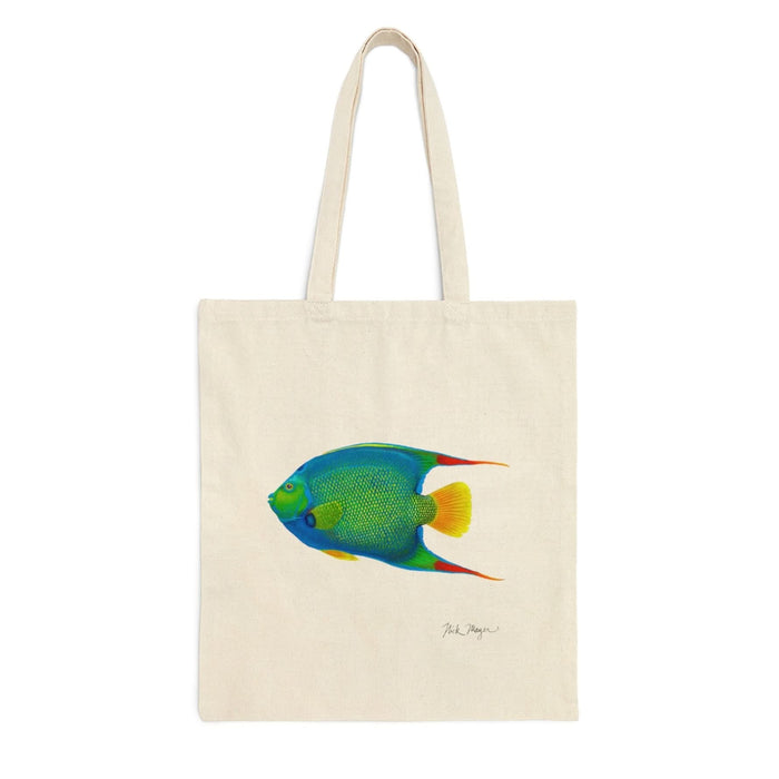 Queen Angelfish Cotton Canvas Tote Bag Printify