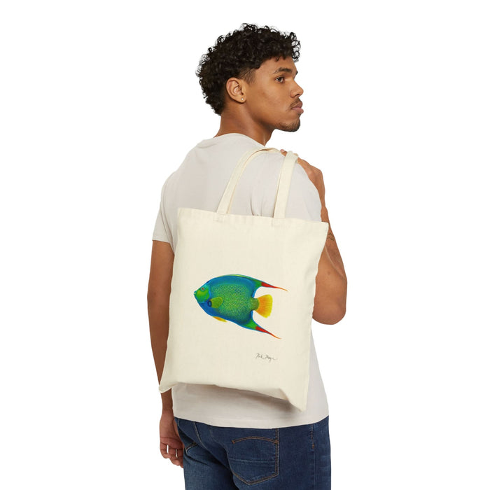 Queen Angelfish Cotton Canvas Tote Bag Printify