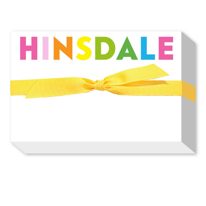 RAINBOW BIG & BOLD CUSTOM NOTEPAD: NAVY RAINBOW KELLY RIBBON