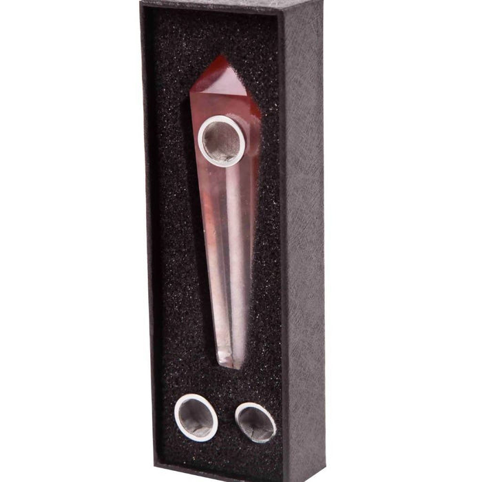 Red Melting Stone Crystal Weed Pipe - INHALCO