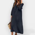 Relaxed Button-Front Maxi Dress