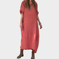 Relaxed Button‑Detail Maxi Dress