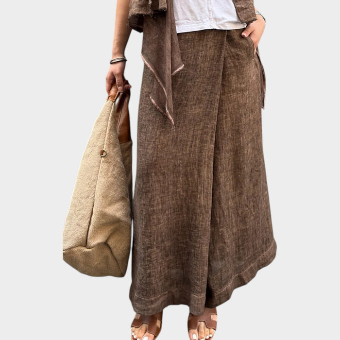 Relaxed Linen Wide-Leg Trousers