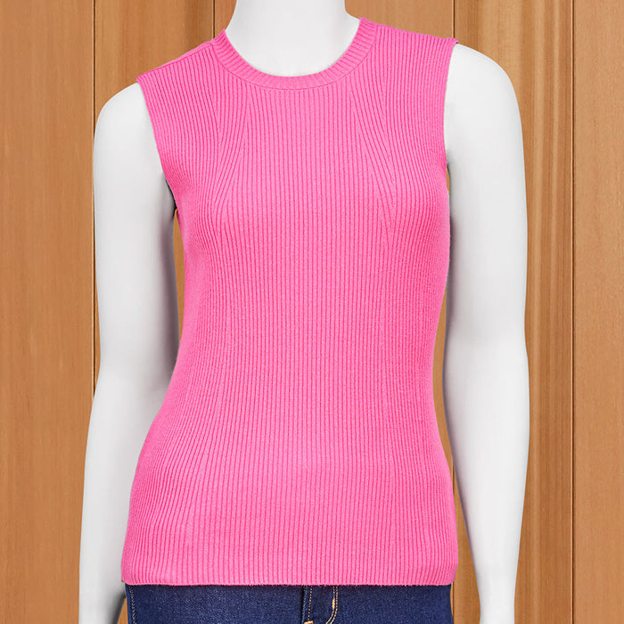 Renuar Soft Lightweight Rib-Knit Tank Sweater