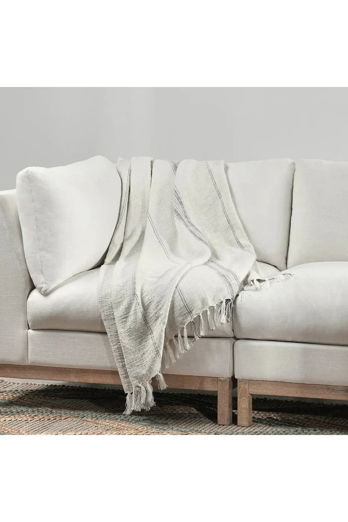 Ria Throw - Ivory + Grey