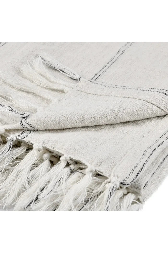 Ria Throw - Ivory + Grey