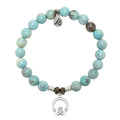 Robins Egg Agate Gemstone Bracelet with Claddagh Sterling Silver Charm