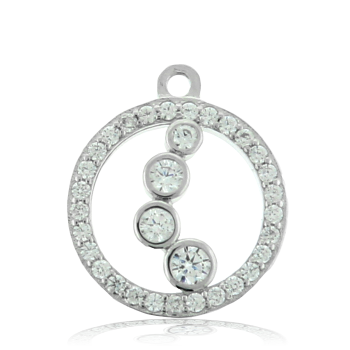 Robins Egg Agate Gemstone Bracelet with One Step at A Time Sterling Silver Charm