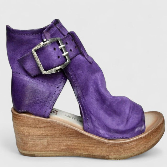 Rosalie | Women's Suede Buckle Wedge Sandals