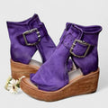 Rosalie | Women's Suede Buckle Wedge Sandals