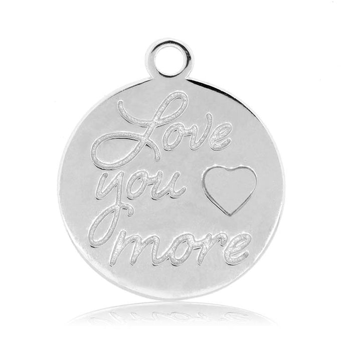 Rutilated Quartz Gemstone Bracelet with Love You More Sterling Silver Charm