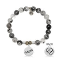 Rutilated Quartz Gemstone Bracelet with Mom Sterling Silver Charm