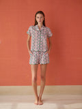 Scalloped Pajama Set Short - Garland Grove Pink