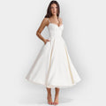 Simple White Midi Dress