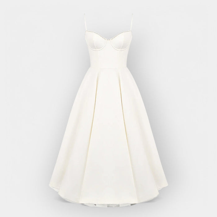 Simple White Midi Dress